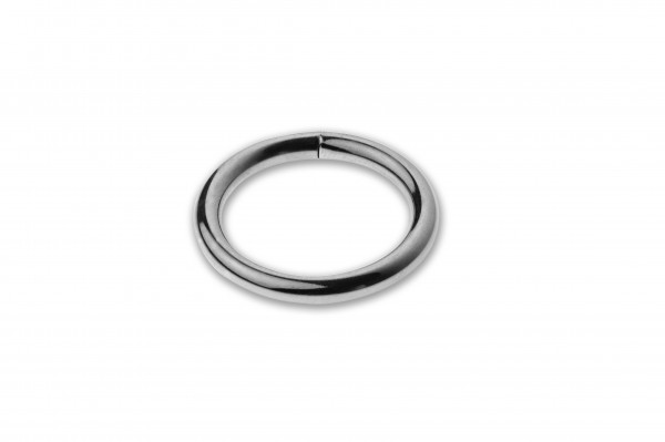 Ring, welded, stainless steel, silver, 20 x 3.0 mm
