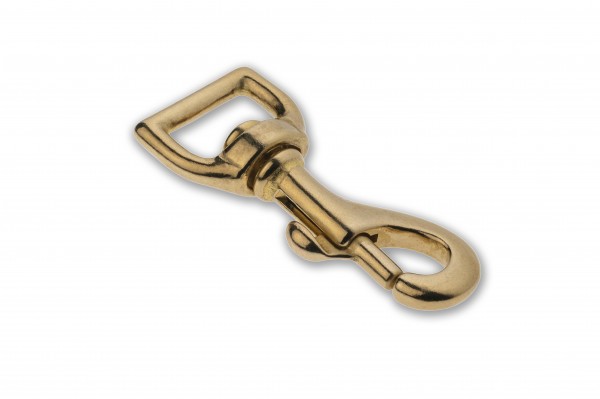 Snaphook with square eye, 19 mm, solid brass