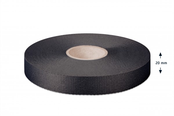 Gros grain ribbon, black, 20 mm