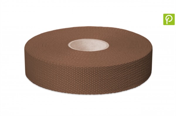 Thick cotton webbing, width 30 mm, col. brown