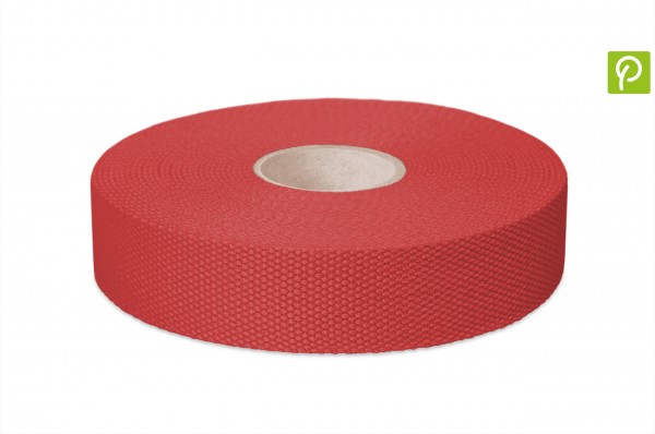 Thick cotton webbing, width 30 mm, col. red