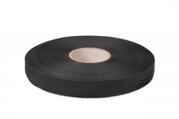 Binding in herringbone structure, black, 20 mm