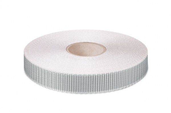 Narrow fabric for roller shutters, silver-white, 23 mm