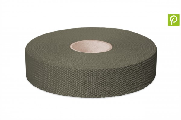 Thick cotton webbing, width 30 mm, col. olive